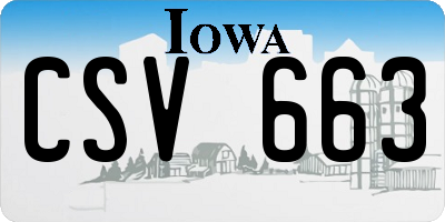 IA license plate CSV663