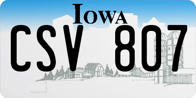 IA license plate CSV807