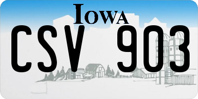 IA license plate CSV903