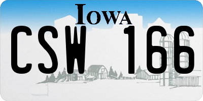 IA license plate CSW166