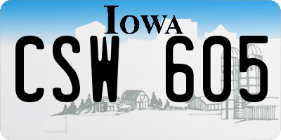 IA license plate CSW605