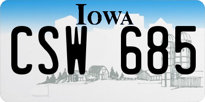 IA license plate CSW685