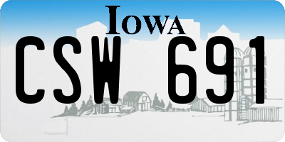 IA license plate CSW691