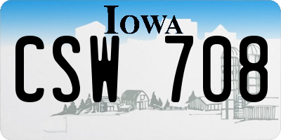 IA license plate CSW708