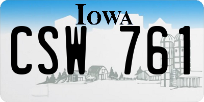 IA license plate CSW761