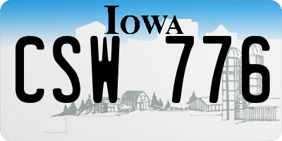 IA license plate CSW776