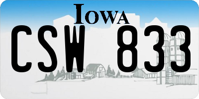 IA license plate CSW833