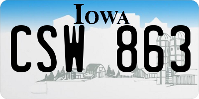 IA license plate CSW863