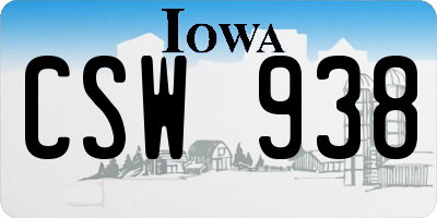 IA license plate CSW938