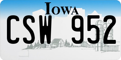 IA license plate CSW952