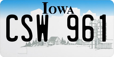 IA license plate CSW961