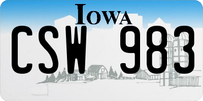 IA license plate CSW983