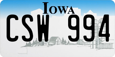 IA license plate CSW994