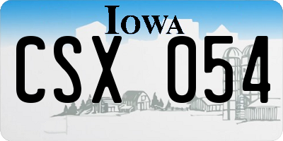 IA license plate CSX054