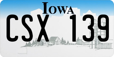 IA license plate CSX139