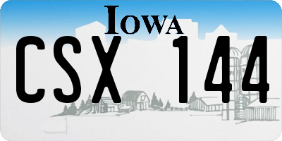 IA license plate CSX144