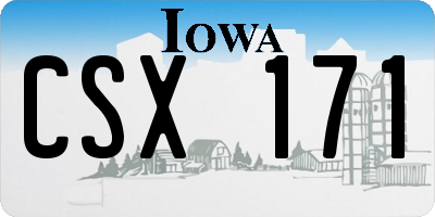 IA license plate CSX171