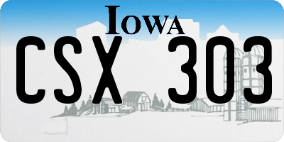 IA license plate CSX303