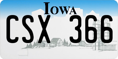 IA license plate CSX366