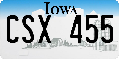 IA license plate CSX455