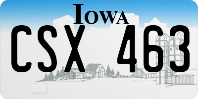 IA license plate CSX463