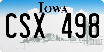IA license plate CSX498