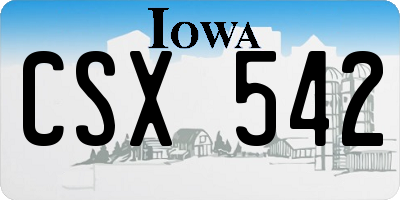 IA license plate CSX542