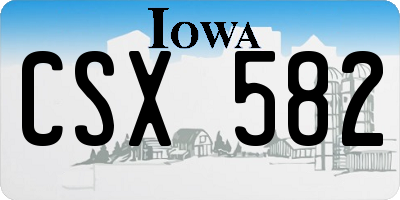 IA license plate CSX582