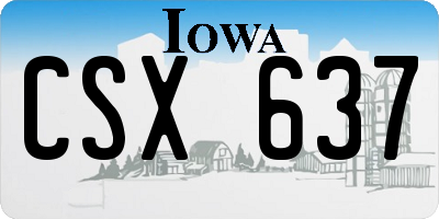IA license plate CSX637