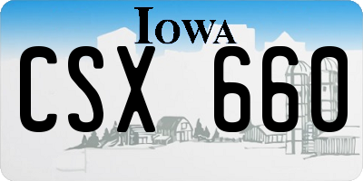 IA license plate CSX660