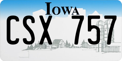 IA license plate CSX757