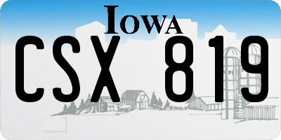 IA license plate CSX819