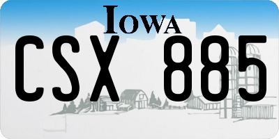 IA license plate CSX885