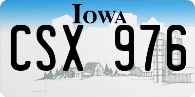 IA license plate CSX976