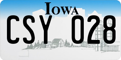 IA license plate CSY028