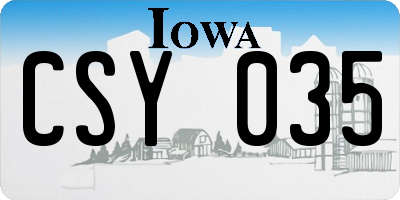 IA license plate CSY035