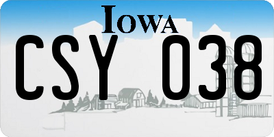 IA license plate CSY038