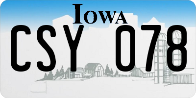 IA license plate CSY078