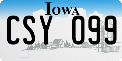 IA license plate CSY099
