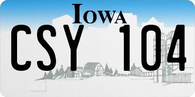 IA license plate CSY104