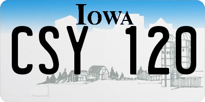 IA license plate CSY120