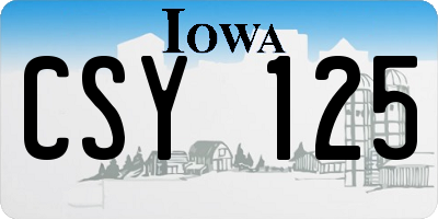 IA license plate CSY125