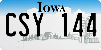 IA license plate CSY144