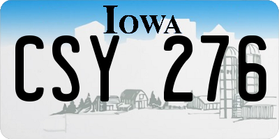 IA license plate CSY276