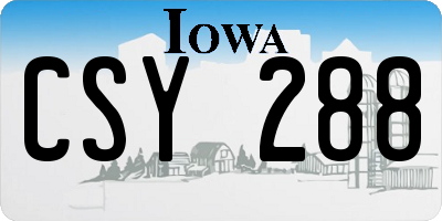 IA license plate CSY288