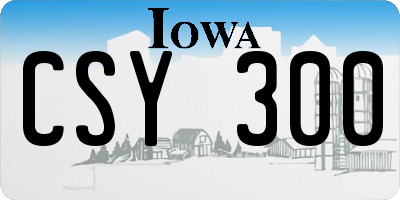 IA license plate CSY300