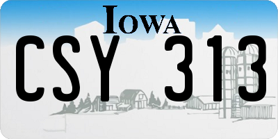 IA license plate CSY313