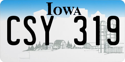 IA license plate CSY319