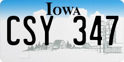 IA license plate CSY347