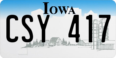 IA license plate CSY417